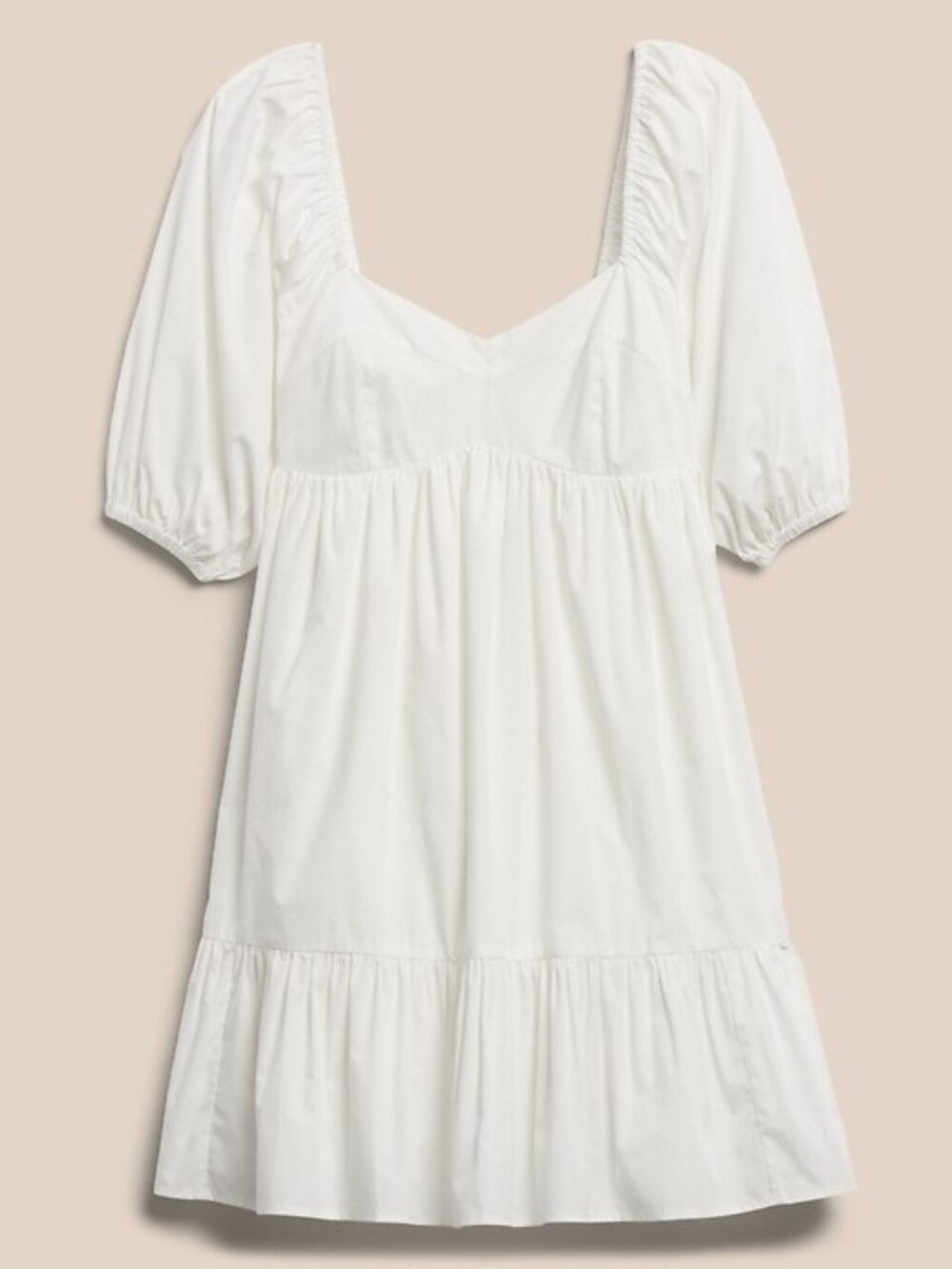 Banana Republic Babydoll Mini Dress | White | S Petite